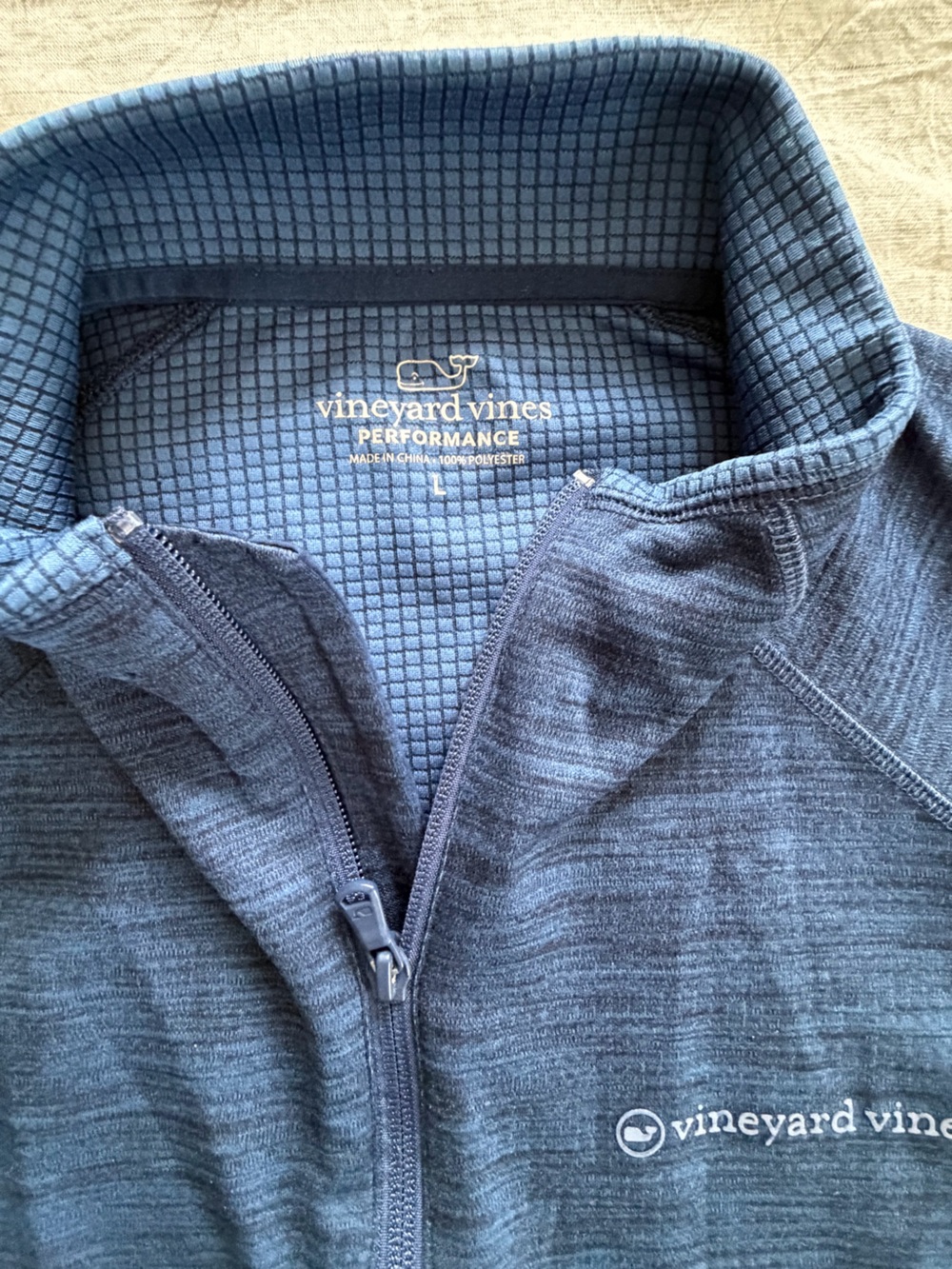 Vineyard Vines Heathered Navy Performance Quarter-Zip